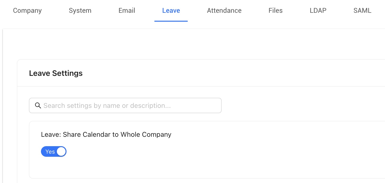 Redesigned settings