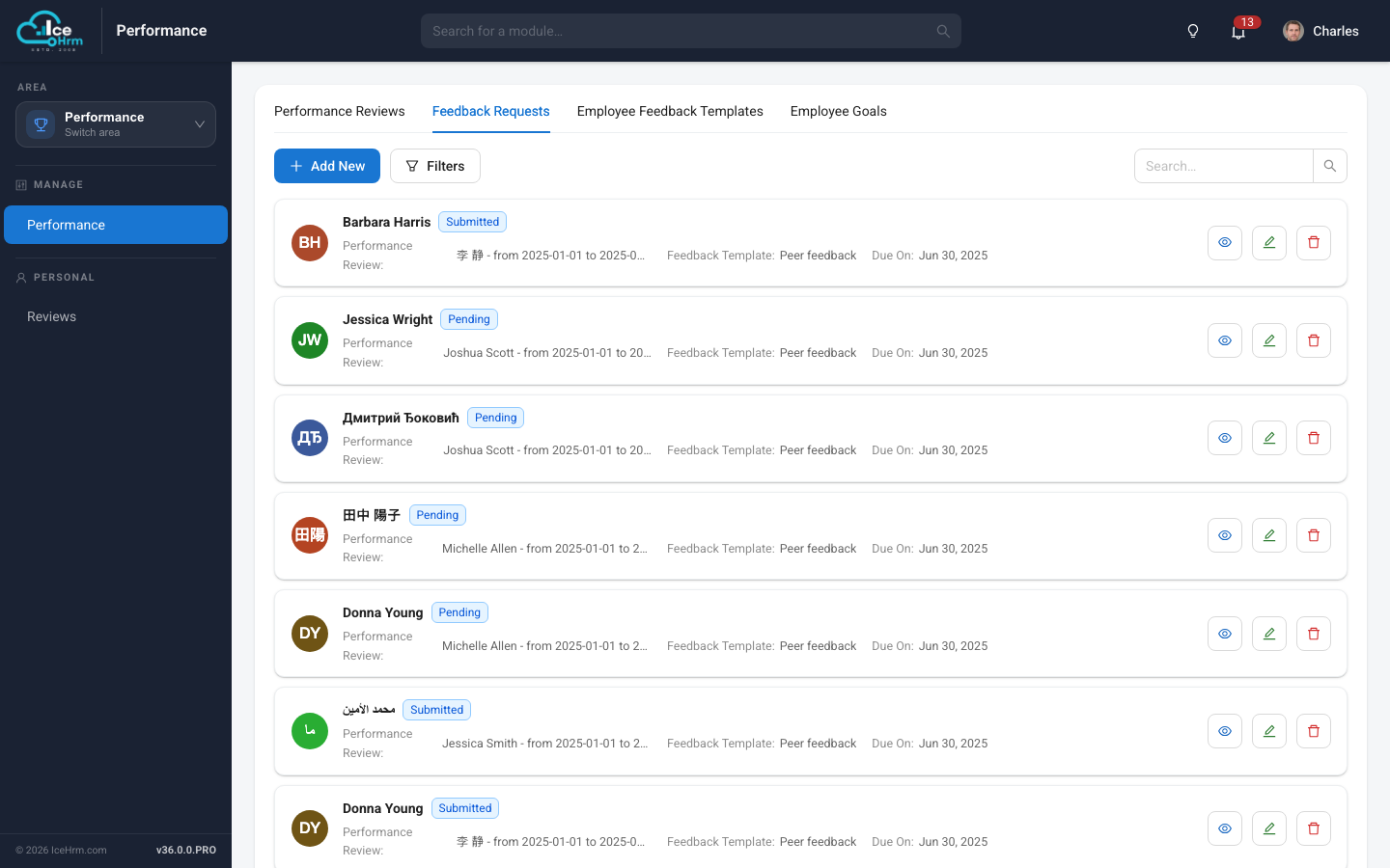 360 feedback in IceHrm