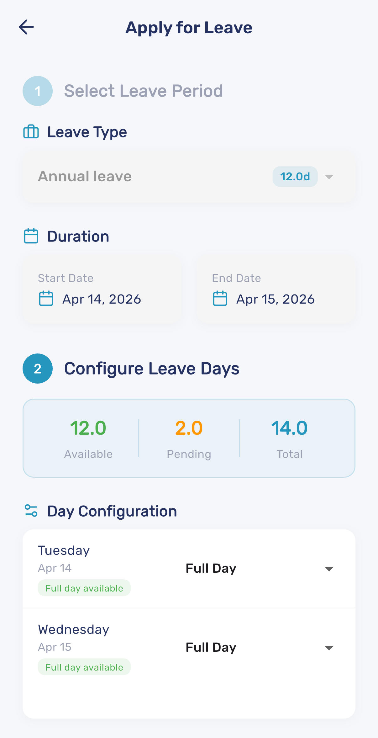 Apply for leave