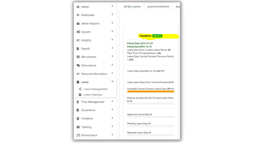 Employee Leave Example