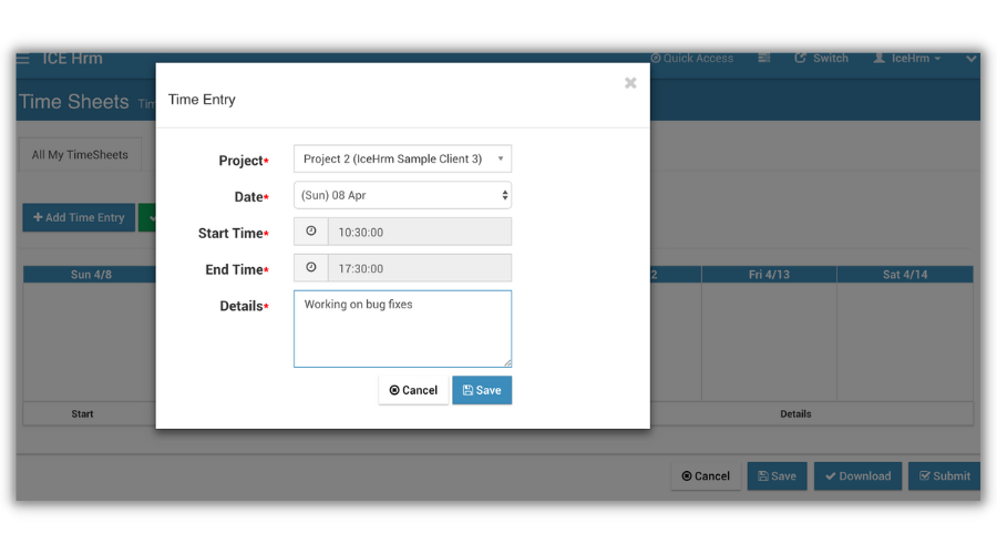 Enable Detailed Timesheets