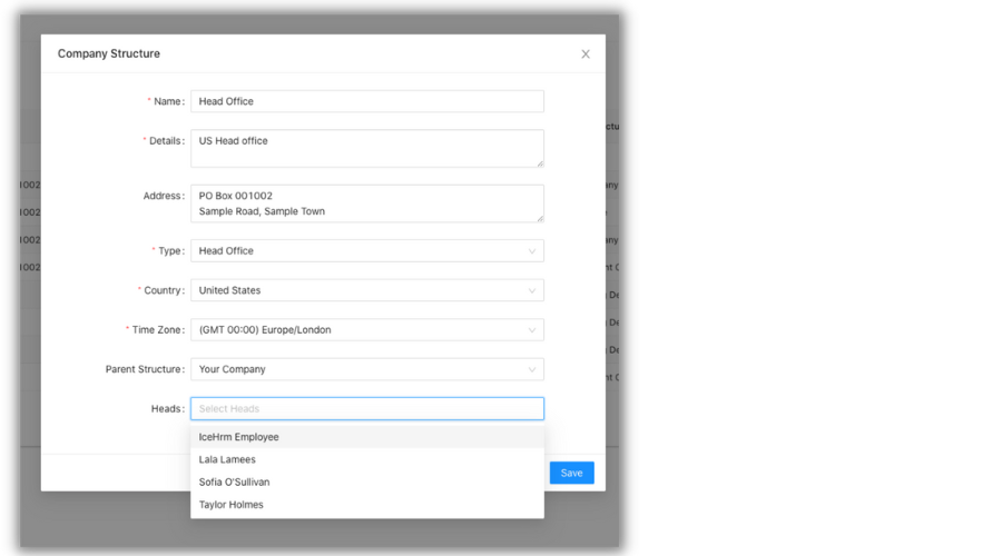 Company Structure Configuration