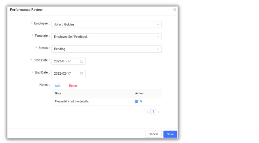 Assign Performance Review