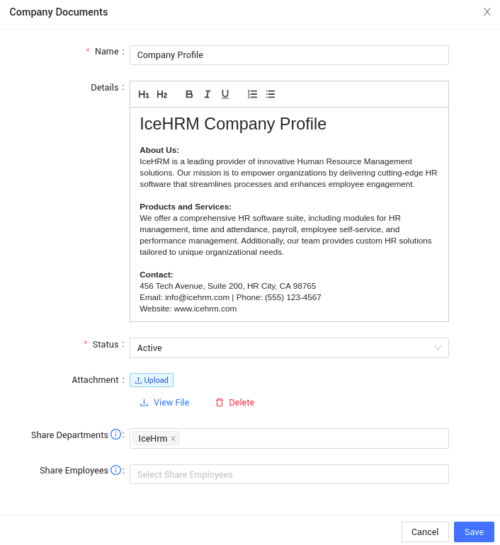Add Company Document
