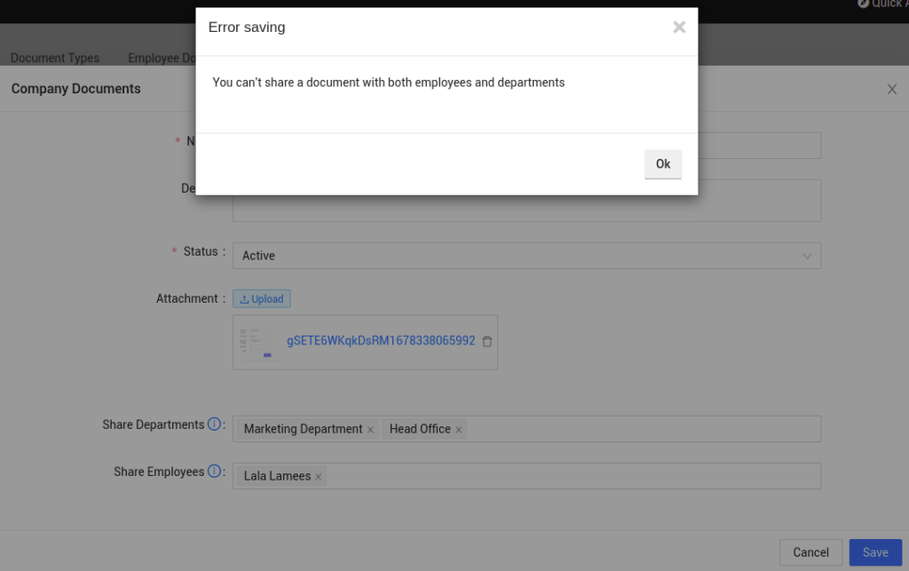 Document Sharing Interface