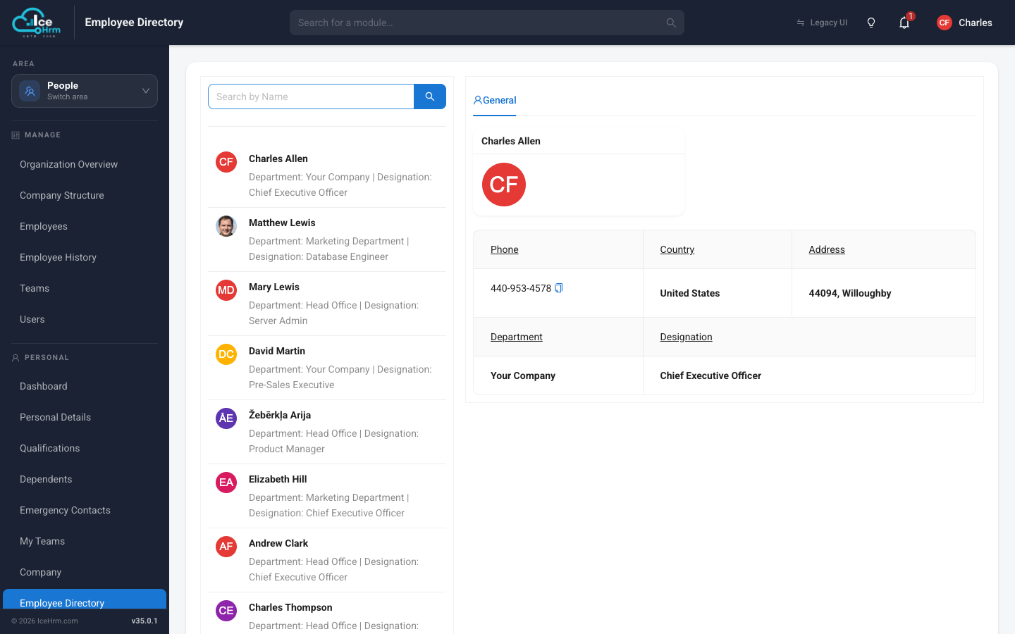 Employee directory