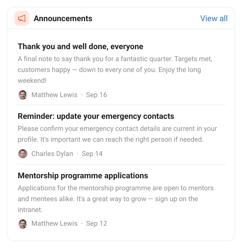 Announcements