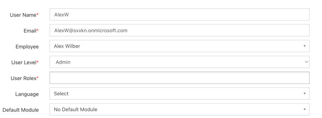 IceHrm User Configuration