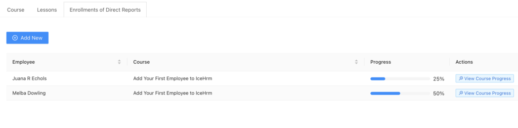Manager Enrollments View