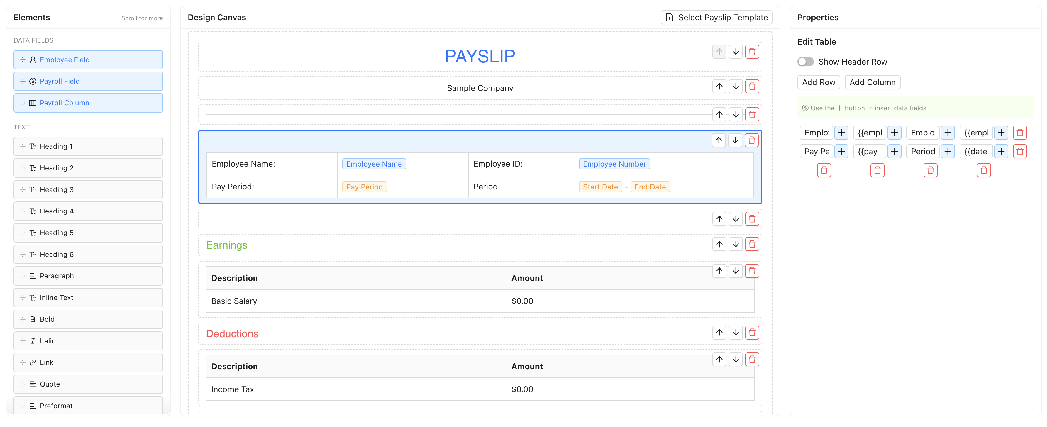 Simple Payslip Design