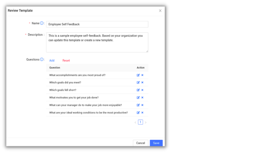 Review Template Creation