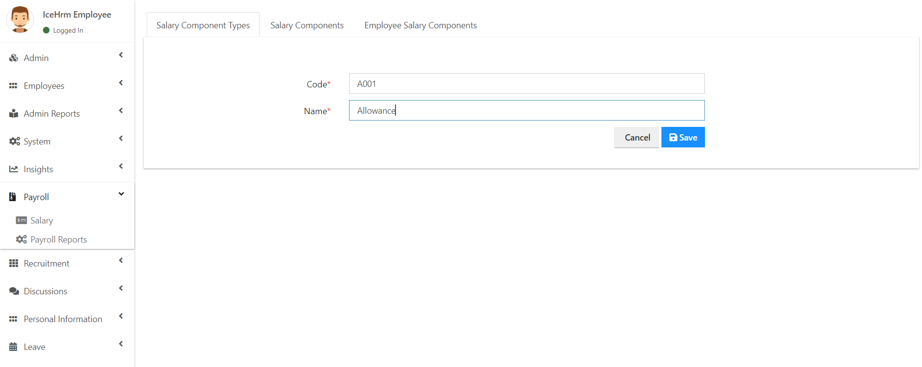Salary Component Types