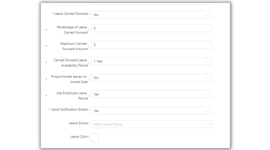 Employee Leave Period