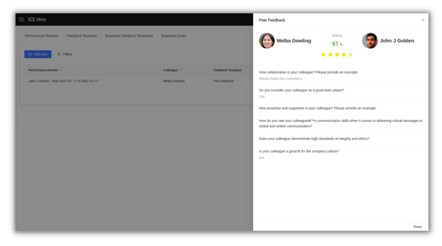 View Feedback Requests