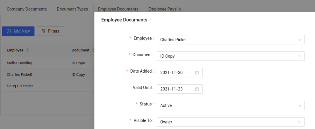 Categorize Employee Documents