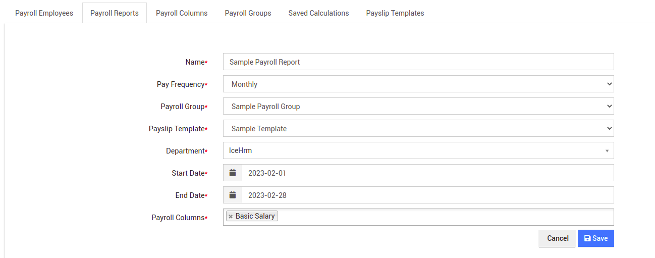 Simple Payroll Example - IceHrm